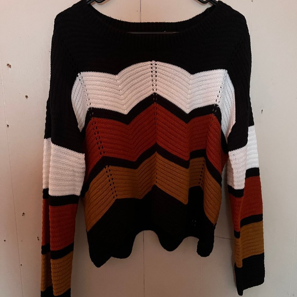 Chevron multi-colored Full Circle Trends sweater